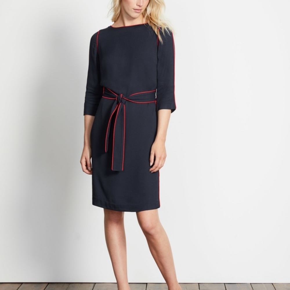 6 Boden 3/4 Sleeve Kelly Dress in Navy/Red